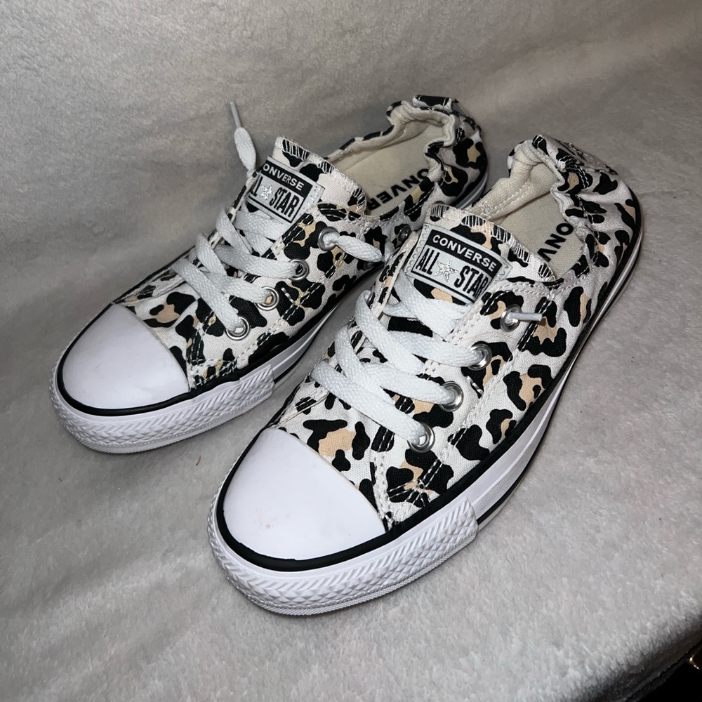 Converse Black and White Animal Print Sneakers